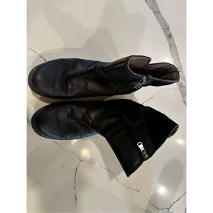 Teva De La Vina Low Black Waterproof Leather Ankle Boot MotoBiker Women’s Sz 8.5